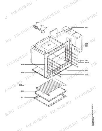 Взрыв-схема плиты (духовки) Aeg B5731-4-M  NORDIC - Схема узла Oven